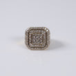 10K YG Diamond Square Luxury Rings / 14.8gr / Sz 9 3/4 / 3Ct Dia
