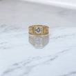 10K YG Luxury Square Solitaire Rings / 8.2gr / Sz 11 / White Zircons