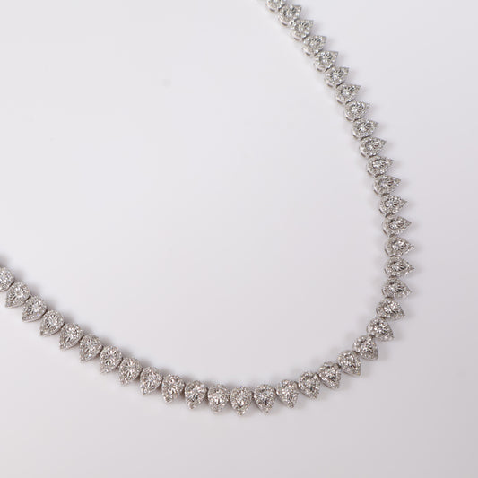10K WG Diamond Luxury Pear Style Chain / 23.9gr / 5.6mm / 17in / D-3.85Ct