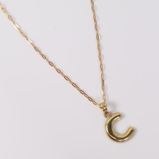 14K YG Letter C Set Jewelry / 3.4 gr / 1.5mm / 18in /