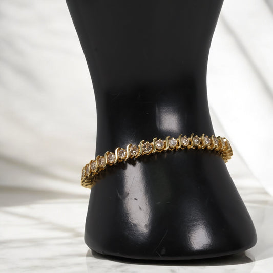 14K YG Diamond Luxury Bracelet / 18.47gr / 6.4mm / 7in / 11.6Wt Dia