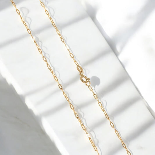 14K Yellow Gold Paper Clip Chain / 2gr / 1.6mm / 18in