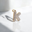 10K YG Diamond Letter K Pendant / 2.8gr / 1.1in / 0.55Wt Dia