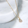 18K YG Luxury Circle Set Jewelry / 1.1gr / 0.5mm / 16in / White Zircons