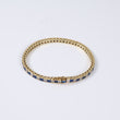 14K Yellow Gold Luxury Bracelet Zc Blue/White / 13.9gr / 3.9mm / 7in