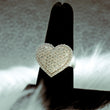 Heart Ring 14K White - Rose Gold With Diamonds / 9.6gr / Size 7