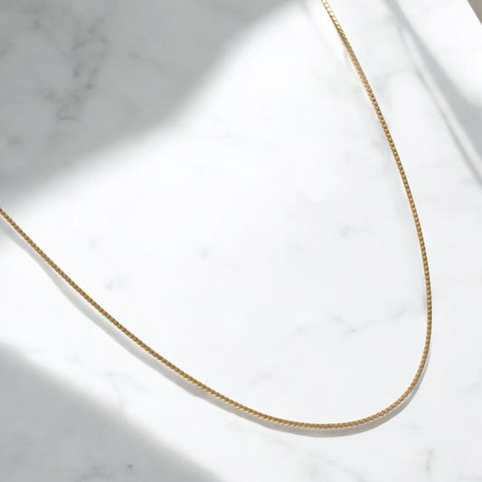 10K Yellow Gold Box Link Chain / 2gr / 0.8mm / 16in