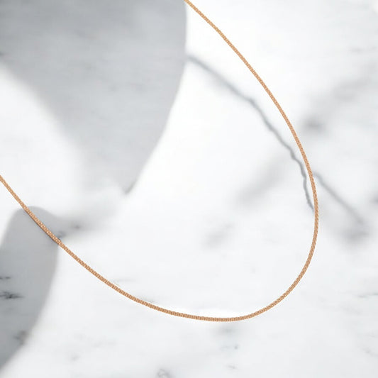18K Rose Gold Chino Link Chain / 1.6gr / 1mm / 19.5in