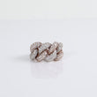 Cuban Ring 14K White - Rose Gold With Diamonds / 16.5gr / Size 9