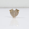 14K YG Broken Heart Pendant / 1.36gr / 0.6in /