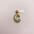 10K Yellow Gold Diamond Letter C  Pendant / 4.8gr