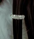 Fourteen Round Diamonds Engagement Ring 10K White Gold / 4.3gr / Size 8