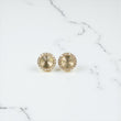 10K YG Diamond - Diamond Cut Circle Stud Earrings / 2.21gr / 9mm / D-0.30Ct