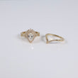 14K YG Lab Diamond Duo Pear Brilliant With Certificate Engagement Ring / 7.87gr / Sz 6 3/4 / 1.07Ct Lab Dia / E / VS1