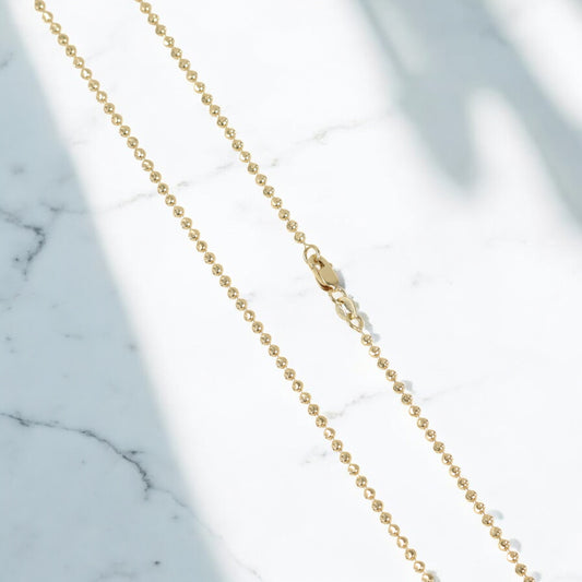 14K Yellow Gold Military Balls Chain / 5.7gr / 1.7mm / 20in