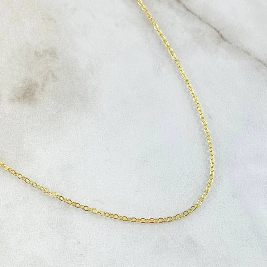 18K Yellow Gold Flat Oval Cable Chain / 2.5gr / 2.4mm / 18in