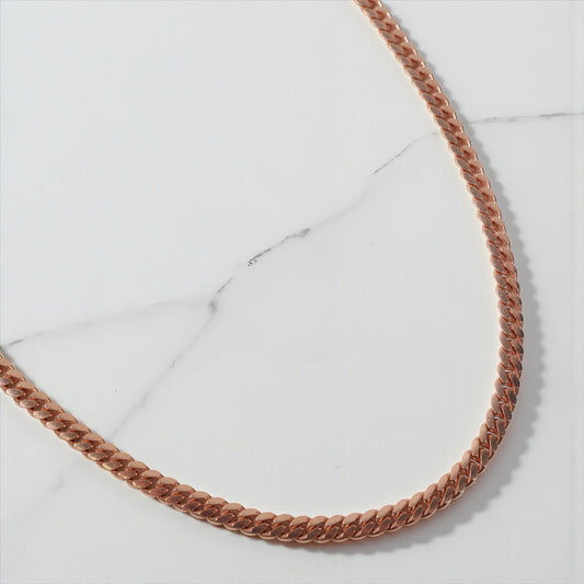 Rose Gold Over Silver 999 Micro Cuban Links Chain / 27.2gr / 4.3mm /  /