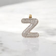 10K YG Diamond Letter Z Pendant / 2.8gr / 1.1in / 0.56Wt Dia
