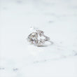 14K WG Lab Diamond Heart With Pears Rings / 4.11gr / Sz 6 1/4 / Lab HT-3.08Ct / Lab D-1.55Ct