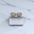 10K Yellow Gold Diamond Heart Stud Earrings 1.43Ct Dia / 3.44gr