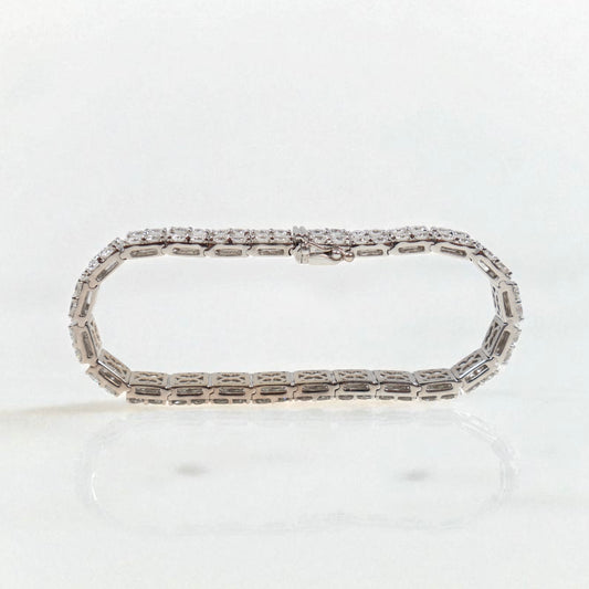 18K WG Diamond Luxury Bracelet / 29.8gr / 9mm / 6in / 6.4Wt Dia