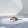 18K Yellow - White Gold 15 Tiara Ring With Zircons / 2.1gr / Size 7