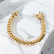 10K YG Micro Cuban Links Bracelet / 63.31gr / 10.3mm / 8 1/4in /