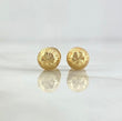 18K Yellow Gold Diamond Cut Ball Stud Earrings / 0.8gr / 6mm
