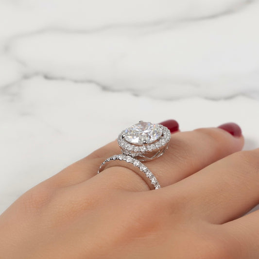 14K WG Lab Diamond Luxury Solitaire Round With Certificate Engagement Ring / 4.48gr / Sz 6 1/4 / Lab RD-4.1Ct / D-0.94Ct