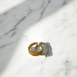 18K Yellow Gold Royal Double Crown Ring With Zircons / 4.5gr / Size 7