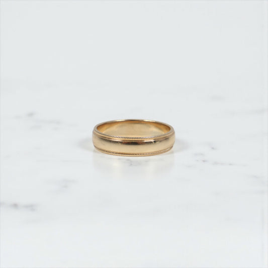 14K YG Band Engagement Ring / 6.5gr / Sz 12 / 5mm /