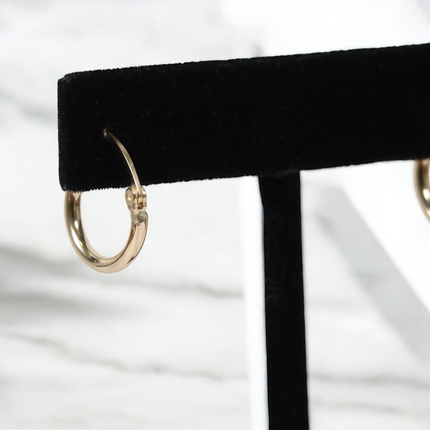 14K YG Fashion Hoop Earrings / 1.47gr / 0.8in /