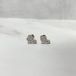 14K White Gold Diamond Cross Stud Earrings 0.48Ct Dia / 1.83gr / 9mm