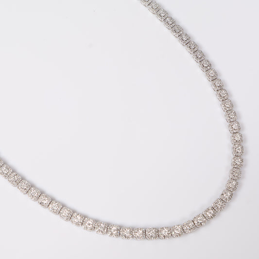10K WG Diamond Square Luxury Chain / 24.1gr / 4.4mm / 20in / D-5Ct