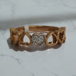 18K Rose Gold Hearts Ring With Zircons / 2.4gr / Size 6 1/2