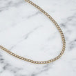 14K Yellow - White Gold American Cuban Link Chain Diamond Cut / 7.2gr / 3.2mm / 22in