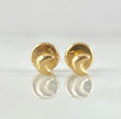 18K Yellow Gold Half Moon Stud Earrings / 0.41gr / 4mm