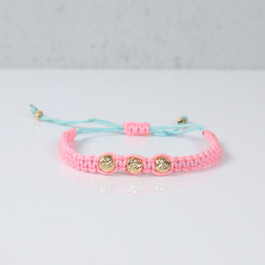 18K YG Fashion Double Color Bracelet Tejido / 0.86gr / Adjustable /