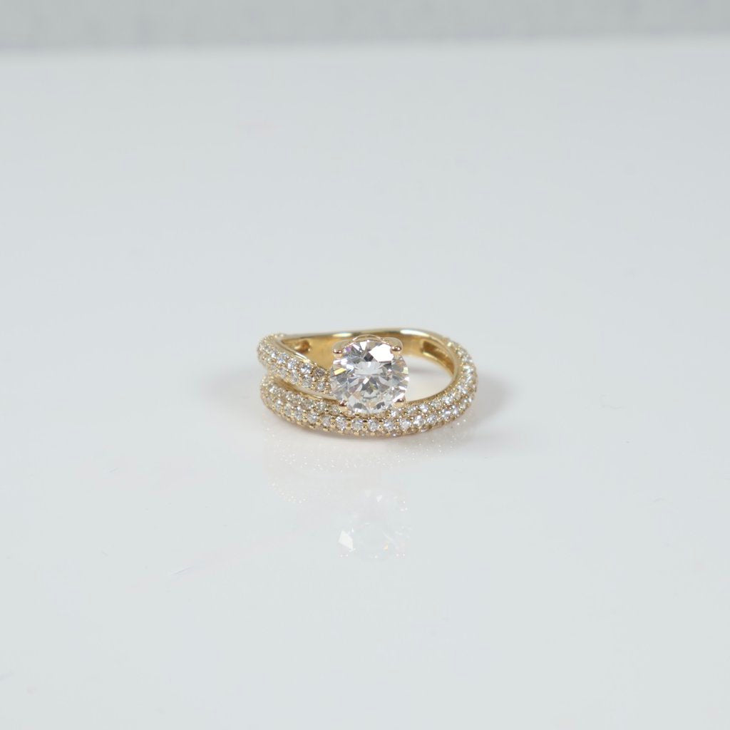 14K YG NO CHANGE Lab Diamond Luxury Solitaire Round Engagement Ring / 4gr / Sz 6 1/4 / 2.90Ct Lab / VS / F