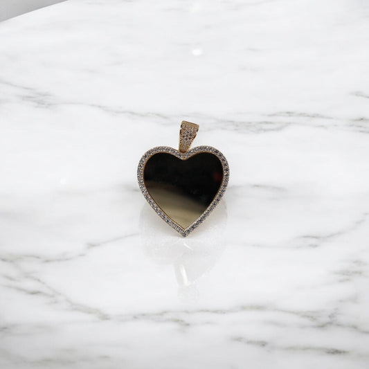 10K YG Memorial Heart Pendant / 5.85gr / 1.7in