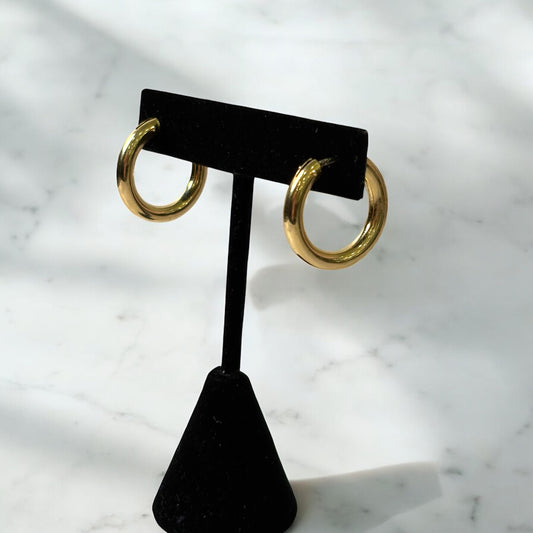 14K Yellow Gold Fashion Hoop Earrings / 3.9gr