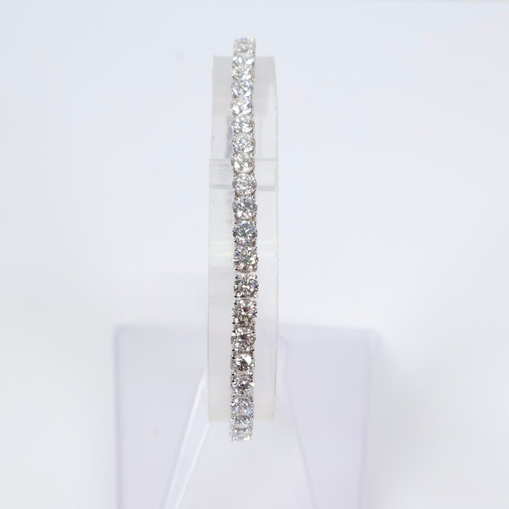 14K WG Lab Diamond Tennis Bracelet / 8gr / 3.4mm / 7in / 8.50Ct Lab / VS /F