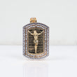 14K 3 Tone Crusifix Plate Pendant / 7.2gr / 1.6in /