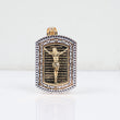 14K 3 Tone Crusifix Plate Pendant / 7.38gr / 1.6in /