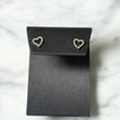 14K White Gold Diamond Heart Stud Earrings 0.12Ct Dia / 0.8gr
