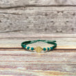 18K Yellow Gold Tejida Letter U Textured Circle- Diamond Cut Balls Bracelet Adjustable / 0.72gr