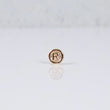 18K YG Letter R Textured Circle Ironwork / 0.2gr / 7mm /