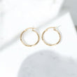 14K YG Luxury Hoop Earrings / 1.71gr / 1.1in /