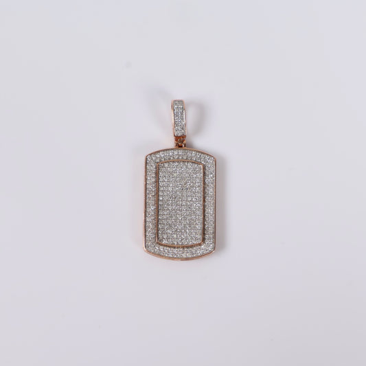 10K RG Diamond Luxury Plate Pendant / 4.3gr / 1.5 / Wt Dia