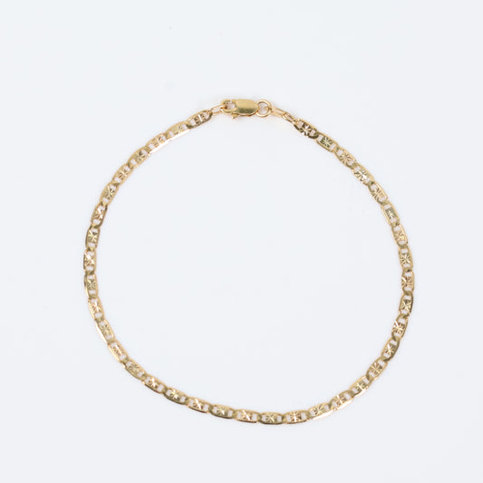 10K YG Mariner Bracelet / 1.33gr / 2.2mm / 7in /